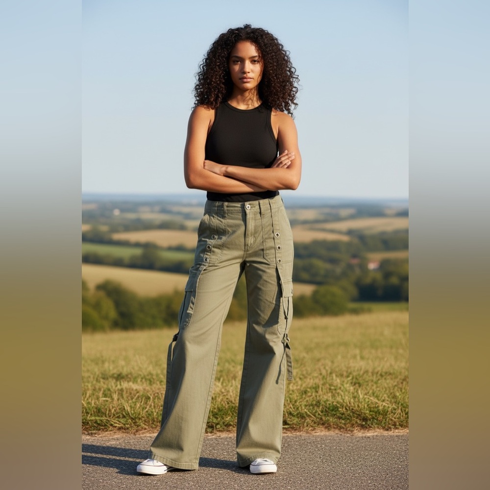 Forever 21 Women's Olive Cargo Jeans